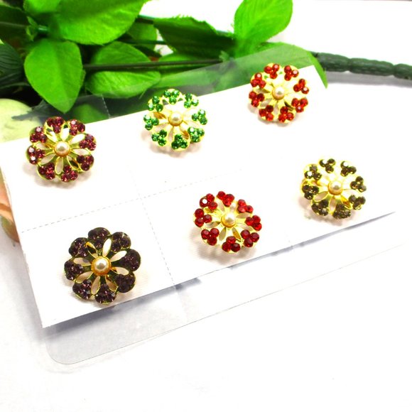 6 PCS Multi Color Saree Pin Set - Picture 1 of 4